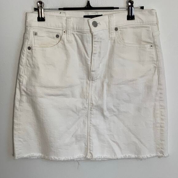 J. Crew White denim‎ skirt size 0 - Picture 1 of 5